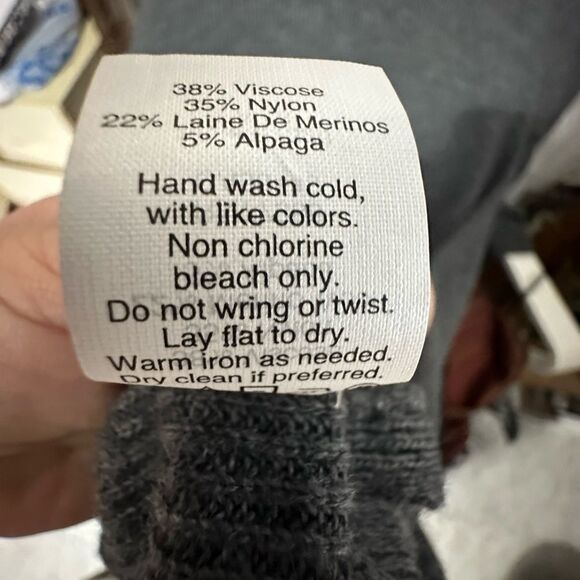 Madewell Ribbed Sweater Dress S Gray High-Low Hem Side Slit Merino Wool Blend - Picture 7 of 8